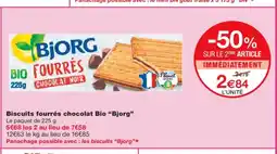 Monoprix BJORG Biscuits fourrés chocolat Bio offre