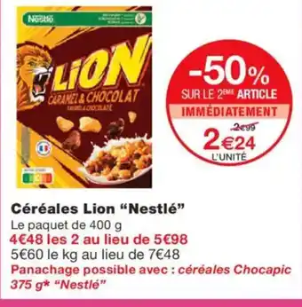 Monoprix NESTLÉ Céréales Lion offre