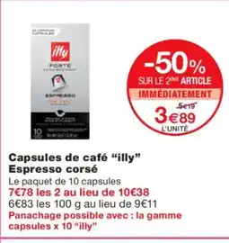Monoprix ILLY Capsules de café Espresso corsé offre