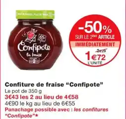 Monoprix CONFIPOTE Confiture de fraise offre