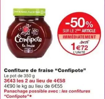 Monoprix CONFIPOTE Confiture de fraise offre