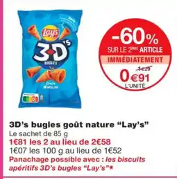 Monoprix LAY'S 3D's bugles goût nature offre