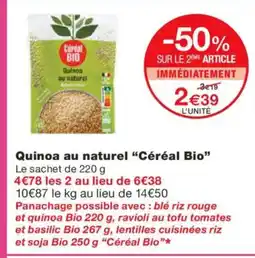 Monoprix CÉRÉAL BIO Quinoa au naturel offre