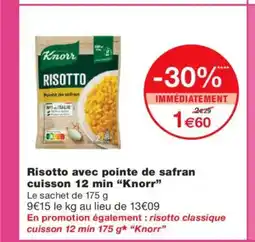 Monoprix KNORR Risotto avec pointe de safran cuisson 12 min offre