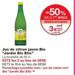 Monoprix JARDIN BIO ETIC Jus de citron jaune Bio offre