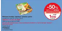 Monoprix ANDROS Dessert fruitier pomme poire offre