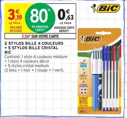 Intermarché Express BIC 2 stylos bille 4 couleurs + 5 stylos bille cristal offre