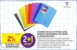 Intermarché Express CLAIREFONTAINE Cahier 24x32 cm pique avec rabats koverbook 48 pages offre