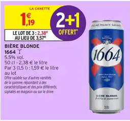 Intermarché Express 1664 Bière blonde offre