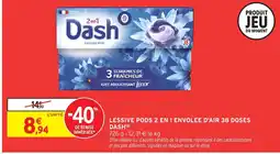 Intermarché Express DASH Lessive pods 2 en 1 envolee d'air 38 doses offre