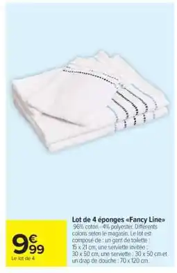 Carrefour Market Lot de 4 éponges Fancy Line offre