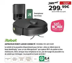 Gitem ROBOT Aspirateur robot laveur connecté roomba 105+aed noir offre