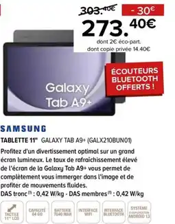 Gitem SAMSUNG Tablette 11" galaxy tab a9+ (galx210bun01) offre