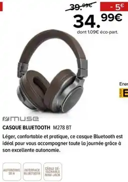 Gitem MUSE Casque bluetooth m278 bt offre
