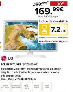 Gitem LG Écran pc tuner 24tq510s-wz offre