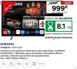 Gitem SAMSUNG Tv qled 4k 75q7f4 2025 offre