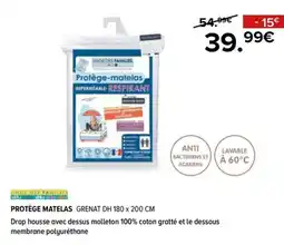 Gitem Protège matelas grenat dh 180 x 200 cm offre