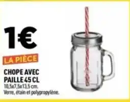 Centrakor Chope avec paille offre