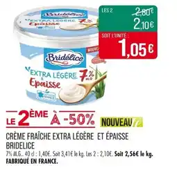 Match Crème fraîche extra légère et épaisse bridelice offre