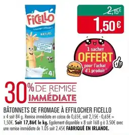 Match Bâtonnets de fromage à effilocher ficello offre