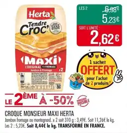 Match Croque monsieur maxi herta offre
