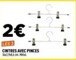 Centrakor Cintres avec pinces 34x2,9x8,6 cm offre