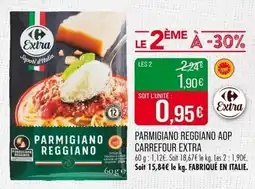 Match Parmigiano reggiano aop carrefour extra offre