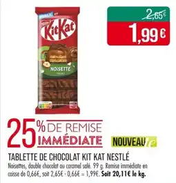 Match Tablette de chocolat kit kat nestlé offre