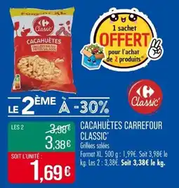 Match Cacahuètes carrefour classic offre