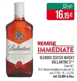 Match Blended scotch whisky ballantine's offre