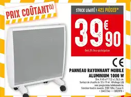Brico Cash Panneau rayonnant mobile aluminium 1000 w offre