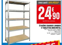 Brico Cash Étagère charges lourdes 5 tablettes bois/métal offre