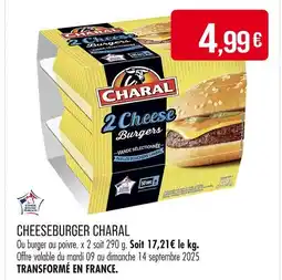 Match CHARAL Cheeseburger offre