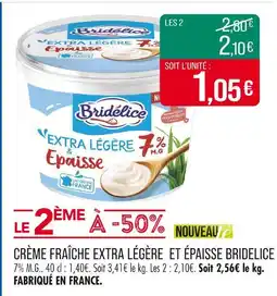 Match BRIDELICE Crème fraîche extra légère et épaisse offre