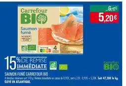 Match CARREFOUR BIO Saumon fumé offre