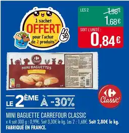Match Carrefour Classic Mini baguette offre