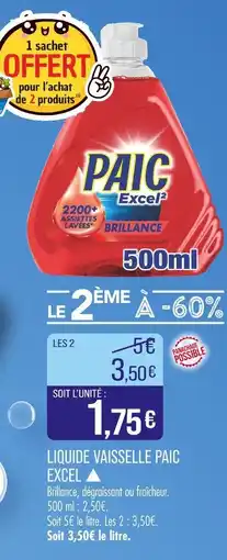 Match PAIC Liquide vaisselle Excel offre