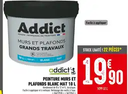 Batkor ADDICT Peinture murs et plafonds blanc mat 10 l offre
