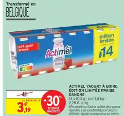 Intermarché DANONE Yaourt à boire édition limitée fraise offre