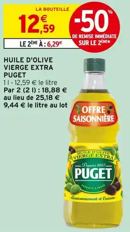 Intermarché PUGET Huile d'olive vierge extra offre