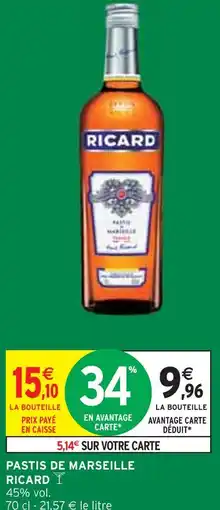 Intermarché RICARD Pastis de marseille offre