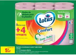 Intermarché LOTUS Papier hygiénique sans tube rose offre
