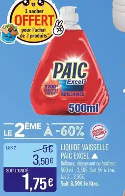 Match Liquide vaisselle paic excel offre
