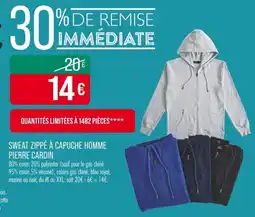 Match Sweat zippé à capuche homme pierre cardin offre