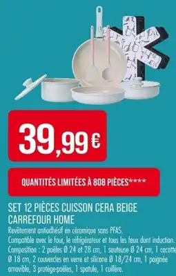 Match Set 12 pièces cuisson cera beige carrefour home offre