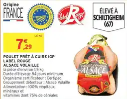 Intermarché Poulet prêt à cuire igp label rouge alsace volaille offre