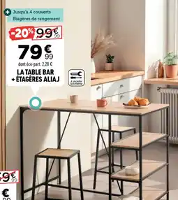 Centrakor La table bar + étagères aliaj offre