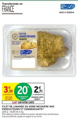 Intermarché Express Filet de limande du nord meunière msc producteurs et commercants offre