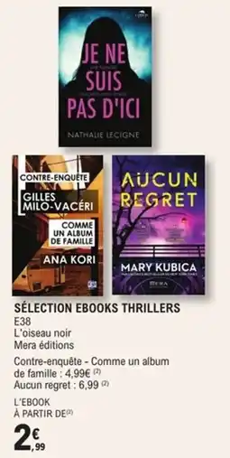 E.Leclerc Espace Culturel Sélection ebooks thrillers offre