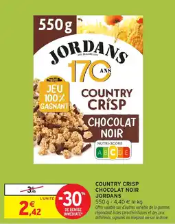 Intermarché Express Country crisp chocolat noir jordans offre